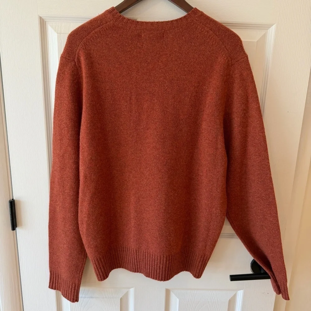 Banana Republic Men's Terracotta Rust Crewneck Sweater Luxury Winter Blend